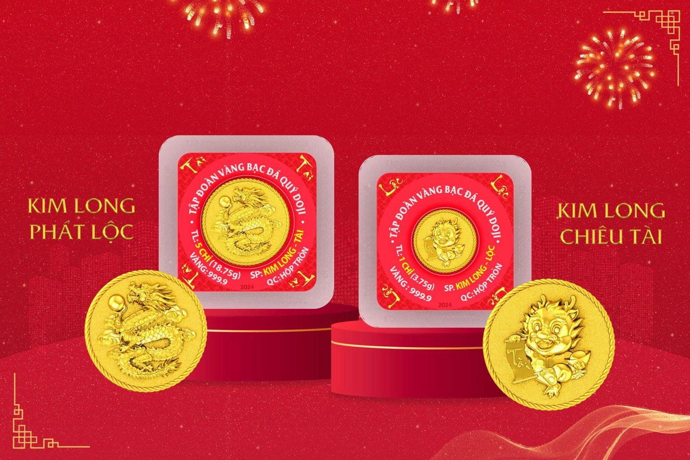 Bộ đôi Kim Long Phát Lộc và Kim Long Chiêu Tài với hình tượng rồng vàng ý nghĩa. Bộ đôi Kim Long Phát Lộc và Kim Long Chiêu Tài với hình tượng rồng vàng ý nghĩa.