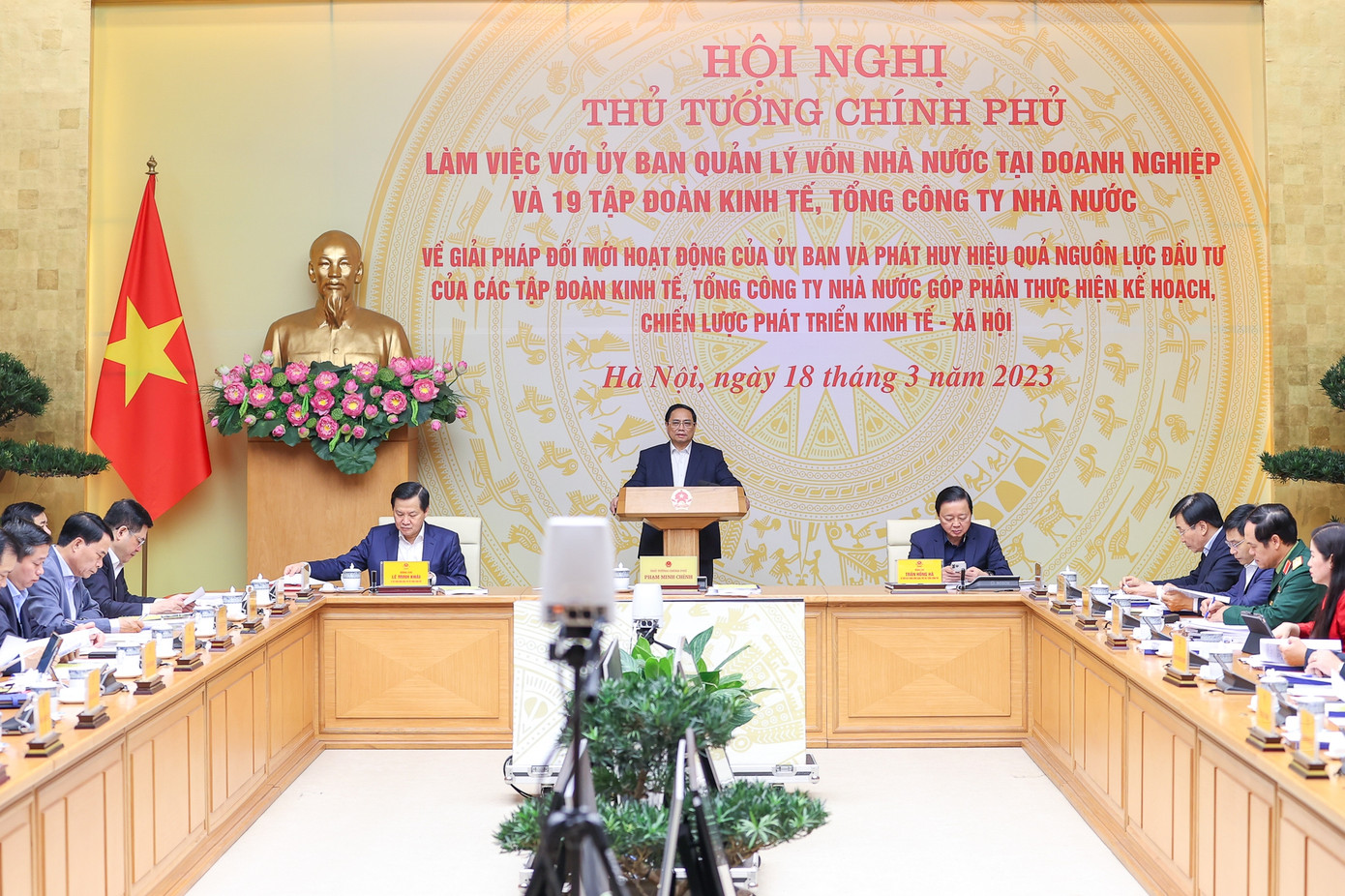 Thủ tướng Phạm Minh Chính phát biểu tại hội nghị. Ảnh: Nhật Bắc Thủ tướng Phạm Minh Chính phát biểu tại hội nghị. Ảnh: Nhật Bắc