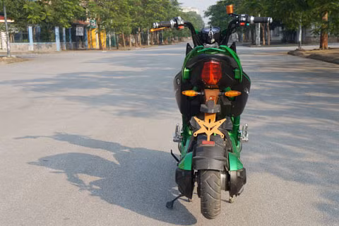 Phía sau với đuôi hất cao