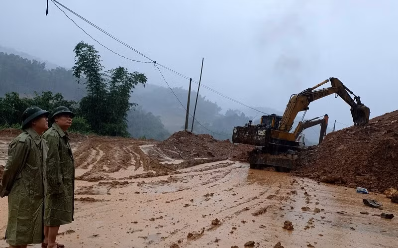Sạt lở do mưa lớn trên địa bàn huyện Quan Hóa.