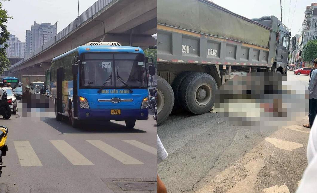 Hiện trường 2 vụ tai nạn giao thông.