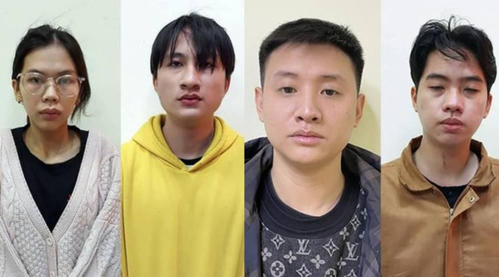 Nhóm đối tượng bị bắt giữ.