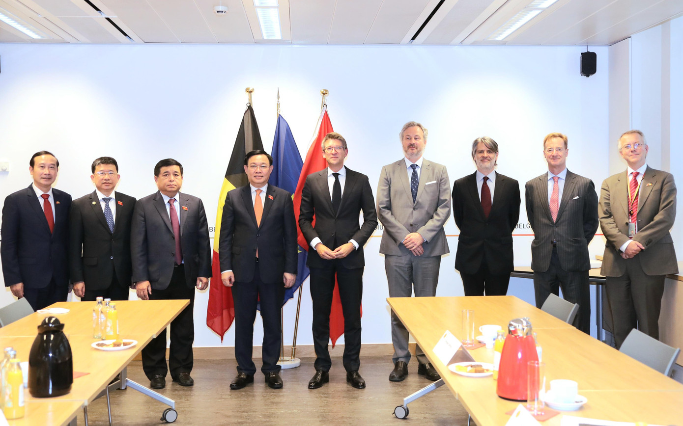 Chủ tịch Quốc hội Vương Đình Huệ và đoàn đại biểu Việt Nam trong chuyến thăm và làm việc tại Vương quốc Bỉ