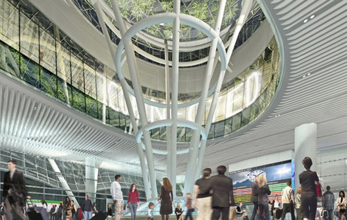 Sảnh chính sẽ nằm ở tầng 1 với trung tâm thông tin cũng như các ki-ốt bán vé