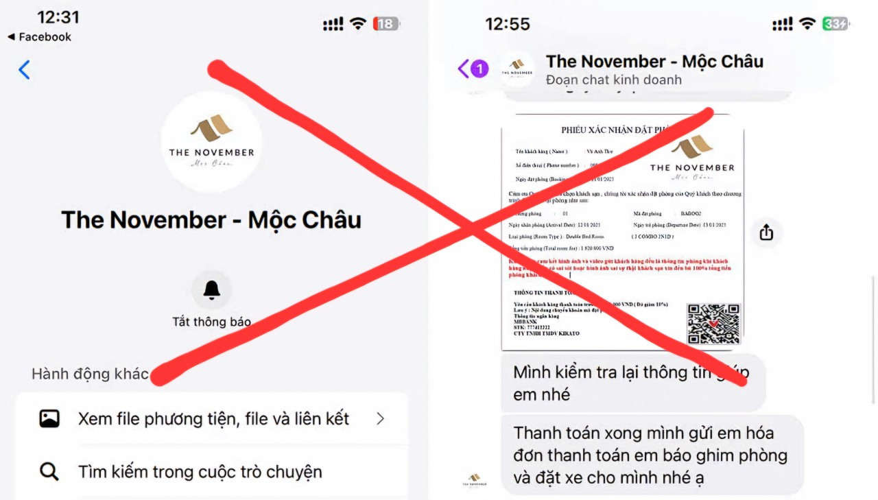 Fanpage giả mạo lừa khách du lịch đặt phòng. Fanpage giả mạo lừa khách du lịch đặt phòng.