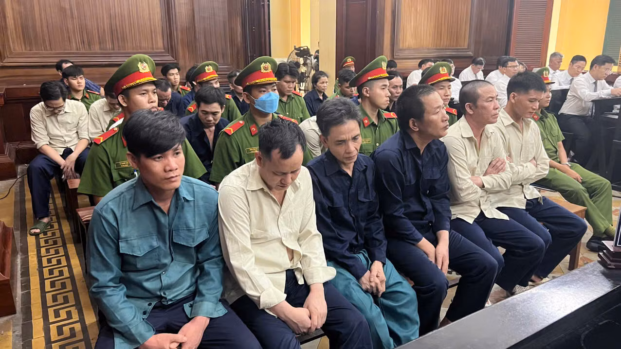 Các bị cáo tại phiên tòa