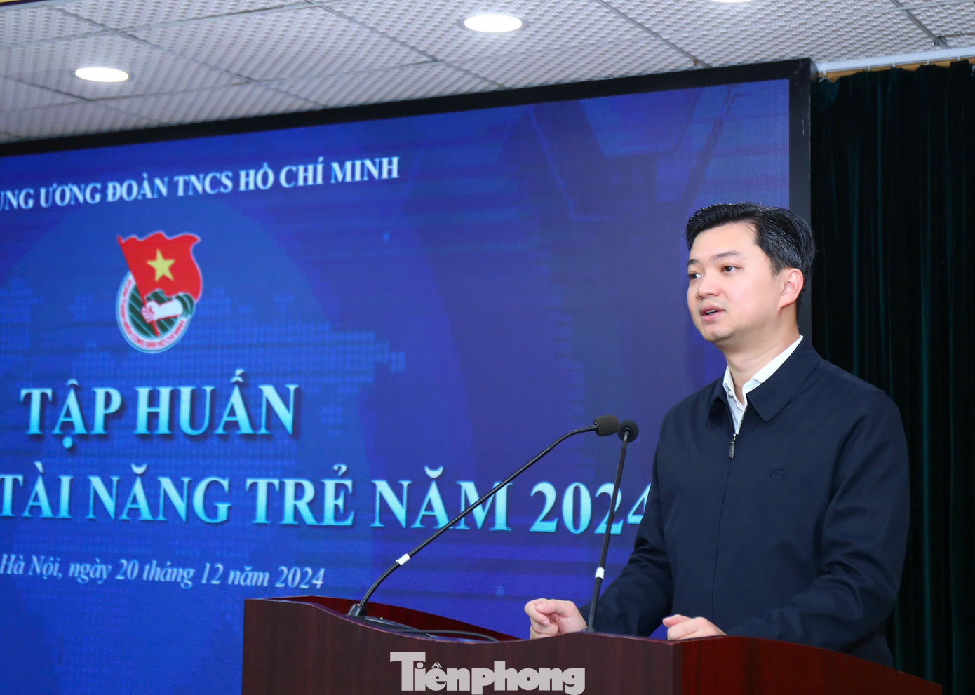 Anh Nguyễn Minh Triết - Bí thư T.Ư Đoàn, Chủ tịch T.Ư Hội Sinh viên Việt Nam phát biểu tại Tập huấn toàn quốc công tác tài năng trẻ năm 2024. Ảnh: Bảo Anh Anh Nguyễn Minh Triết - Bí thư T.Ư Đoàn, Chủ tịch T.Ư Hội Sinh viên Việt Nam phát biểu tại Tập huấn toàn quốc công tác tài năng trẻ năm 2024. Ảnh: Bảo Anh