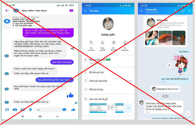 Một trong những trang facebook và đối tượng mạo danh BHXH Việt Nam để lừa đảo, chiếm đoạt tài sản người dân. Một trong những trang facebook và đối tượng mạo danh BHXH Việt Nam để lừa đảo, chiếm đoạt tài sản người dân.