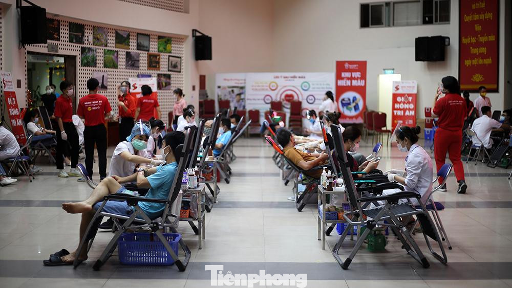 Sảnh chính khu vực hiến máu, năm nay lượng ghế sẽ ít hơn để đảm bảo việc giãn cách xã hội.