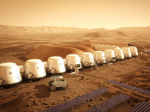 Mô hình một khu dân cư trên sao Hỏa trong tương lai. Ảnh: SPACE.COM