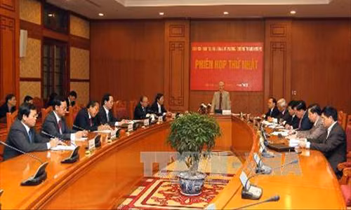 Phiên họp thứ nhất Ban chỉ đạo Trung ương về phòng, chống tham nhũng. Ảnh: TTXVN