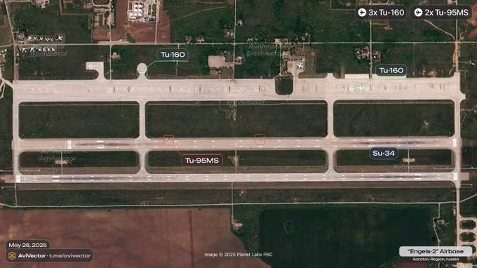 Ảnh vệ tinh chụp tại căn cứ không quân Engels ngày 26/5.