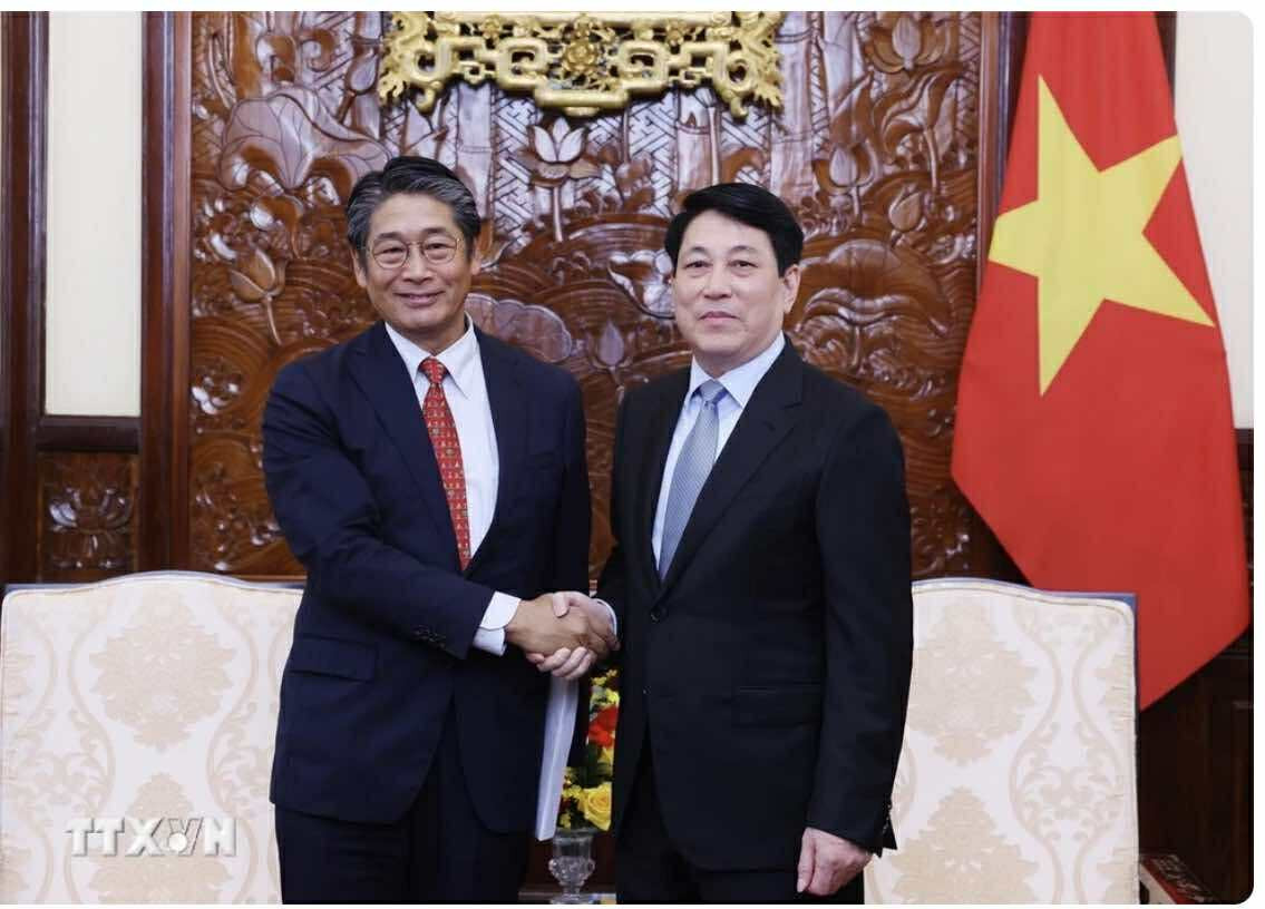 Chủ tịch nước Lương Cường tiếp Đại sứ Nhật Bản tại Việt Nam Ito Naoki. Ảnh: TTXVN