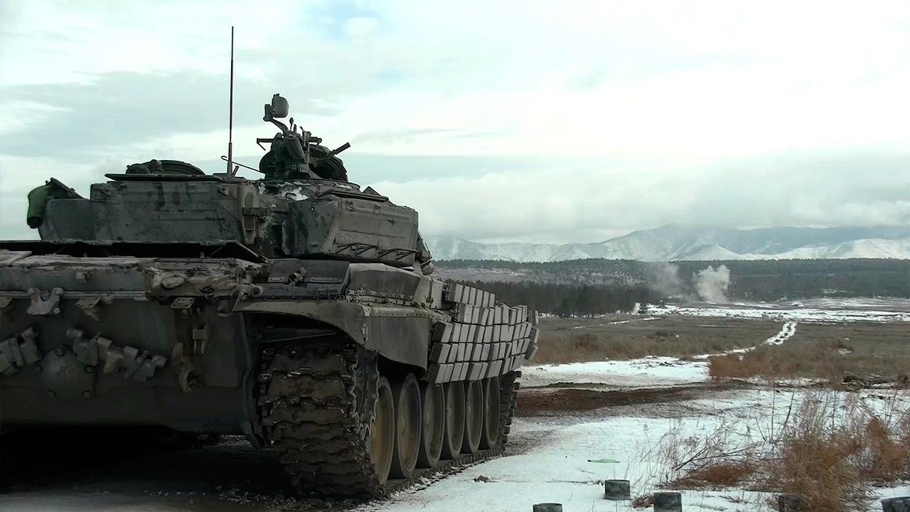 Xe tăng chiến đấu chủ lực T-72B của Nga. Ảnh: Bộ Quốc phòng Nga