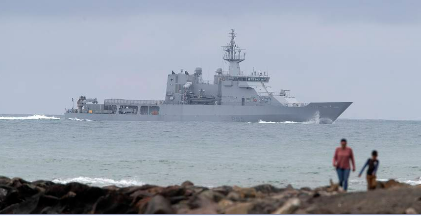 Tàu tuần tra xa bờ HMNZS Wellington ngoài khơi bờ biển Whakatane (New Zealand) vào năm 2019. Ảnh: Getty Images