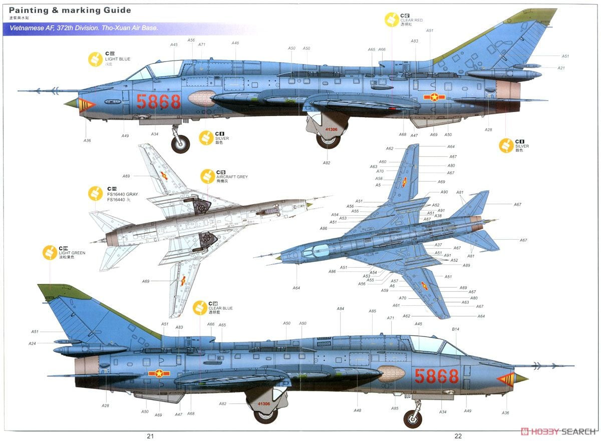Bản vẽ kỹ thuật của máy bay Su-22.