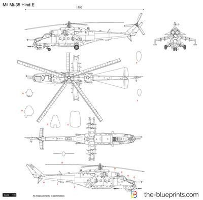 Bản vẽ của Mi-35. Ảnh: the-blueprints