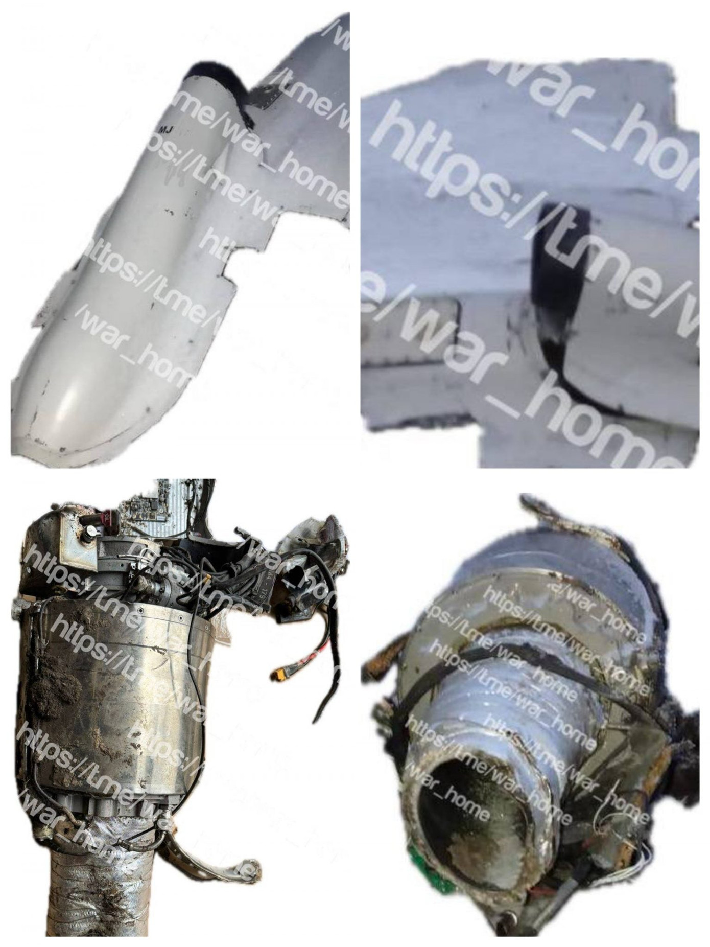 Mảnh vỡ và động cơ của UAV được cho là Shahed-238.