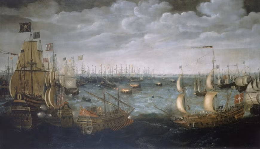 Tranh minh họa về Hạm đội Tây Ban Nha. Ảnh: Royal Museums Greenwich Tranh minh họa về Hạm đội Tây Ban Nha. Ảnh: Royal Museums Greenwich