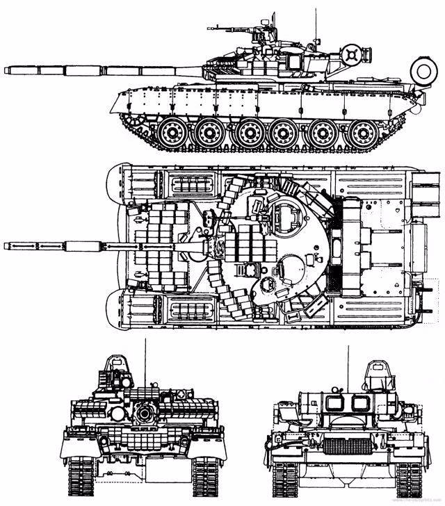 Bản vẽ mô phỏng T-80BV. Ảnh: Armyrecognition