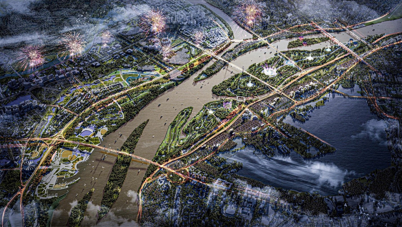 Đề án “Đại lộ và cảnh quan ven sông Hồng” được đề xuất dài gần 40km, từ cầu Hồng Hà đến cầu Mễ Sở kéo dài