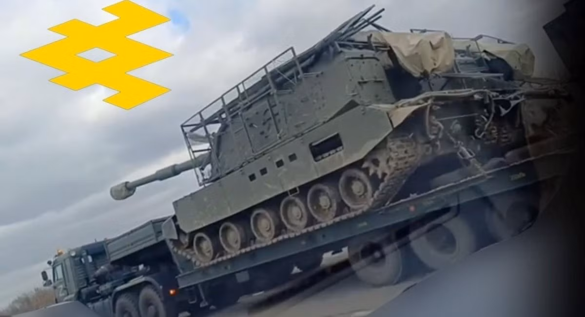 Nga di chuyển pháo tự hành Msta-S khỏi vùng Krasnodar (Ảnh: ATESH) Nga di chuyển pháo tự hành Msta-S khỏi vùng Krasnodar (Ảnh: ATESH)