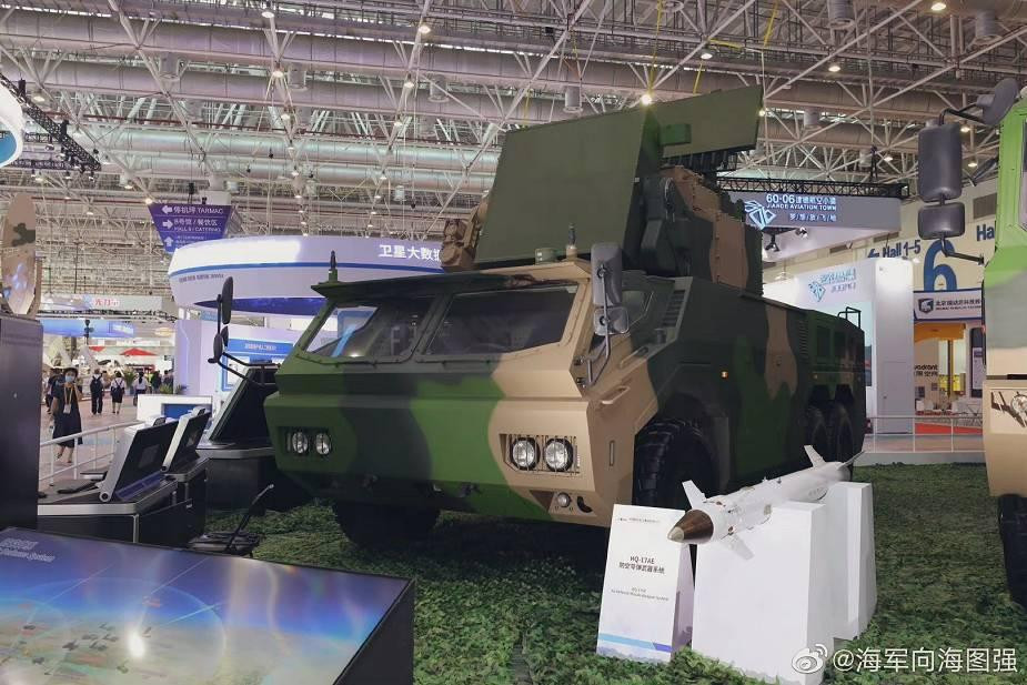 Hệ thống tên lửa phòng không HQ-17AE do Trung Quốc sản xuất được trưng bày tại AirShow China. Ảnh: Weibo Hệ thống tên lửa phòng không HQ-17AE do Trung Quốc sản xuất được trưng bày tại AirShow China. Ảnh: Weibo