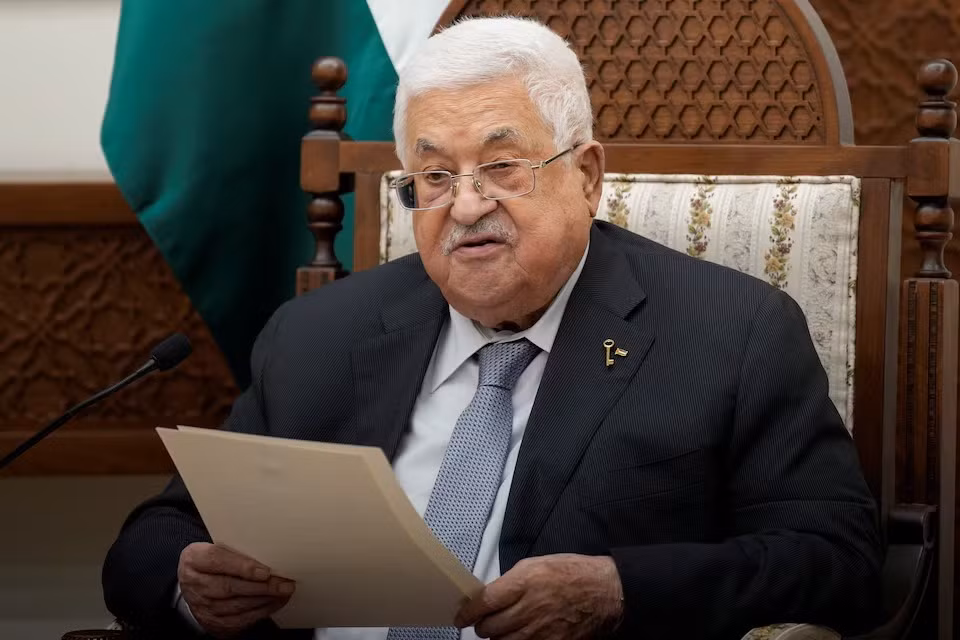 Tổng thống Palestine Mahmoud Abbas tại buổi thảo luận (Ảnh: Reuters)