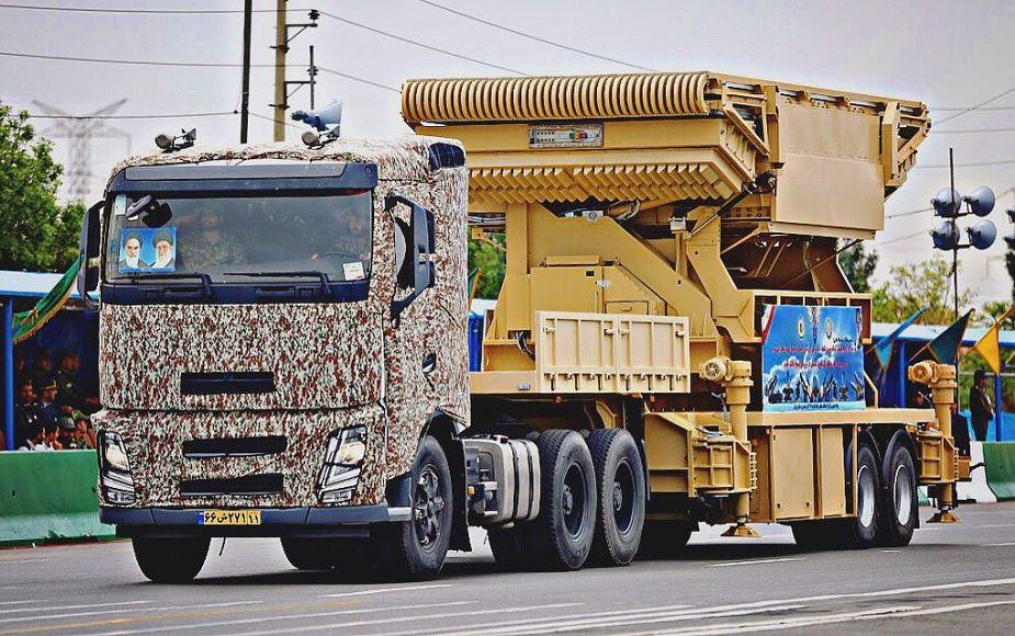 Bộ phận radar Meraj-4 của hệ thống tên lửa phòng không Bavar-373. Ảnh: Twitter Bộ phận radar Meraj-4 của hệ thống tên lửa phòng không Bavar-373. Ảnh: Twitter