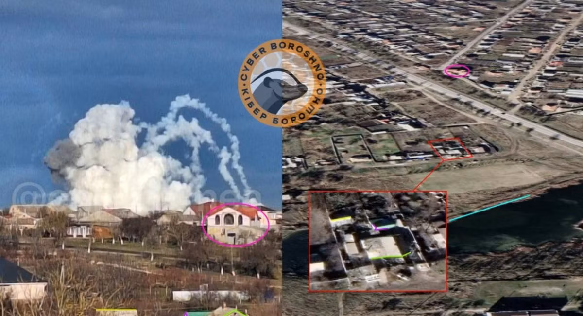 Hình ảnh của vụ nổ gần Kurhanne, thành phố Simferopol. Ảnh: Defense Express Hình ảnh của vụ nổ gần Kurhanne, thành phố Simferopol. Ảnh: Defense Express