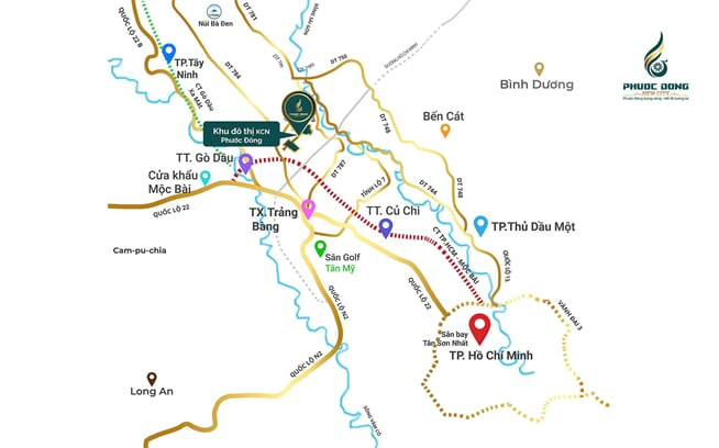 Vị trí chiến lược của khu công nghiệp Phước Đông tại Tây Ninh