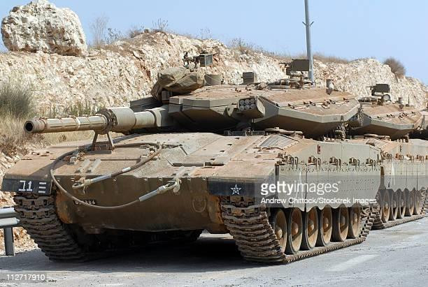 Một trong những chiếc xe tăng thuộc dòng xe tăng chiến đấu chủ lực Merkava của Israel. Ảnh: Getty Images