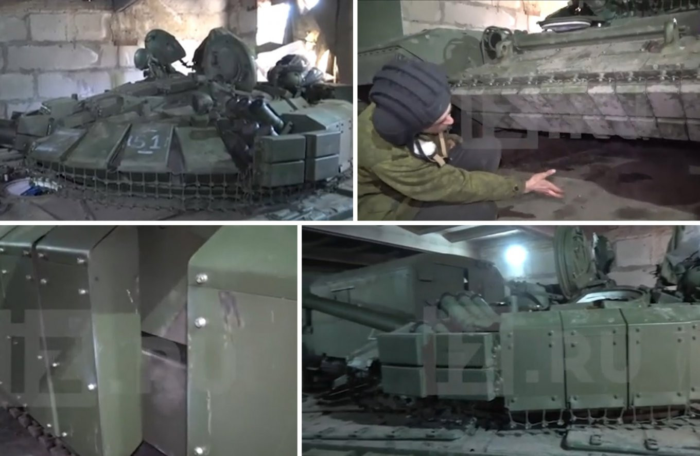 T-72B3 được trang bị lớp giáp bảo vệ mới. Ảnh: Defense Express T-72B3 được trang bị lớp giáp bảo vệ mới. Ảnh: Defense Express