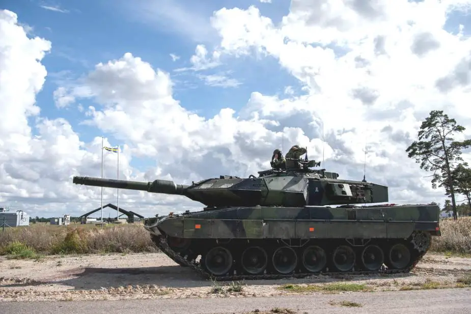 Xe tăng chiến đấu chủ lực Stridsvagn 122 của quân đội Thụy Điển. Ảnh: Bộ Quốc phòng Thụy Điển
