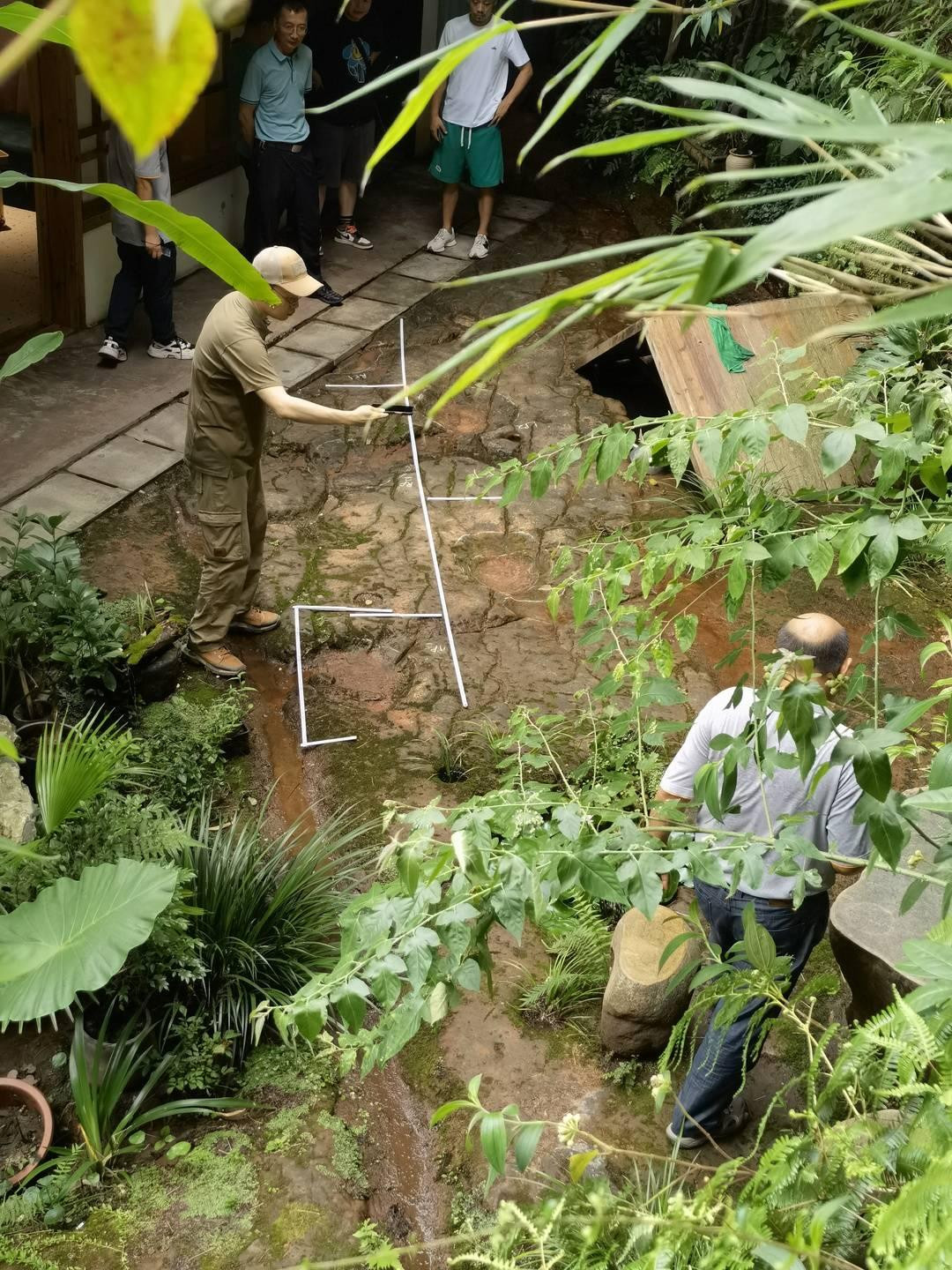 Các chuyên gia thực hiện nghiên cứu và đo đạc dấu chân.