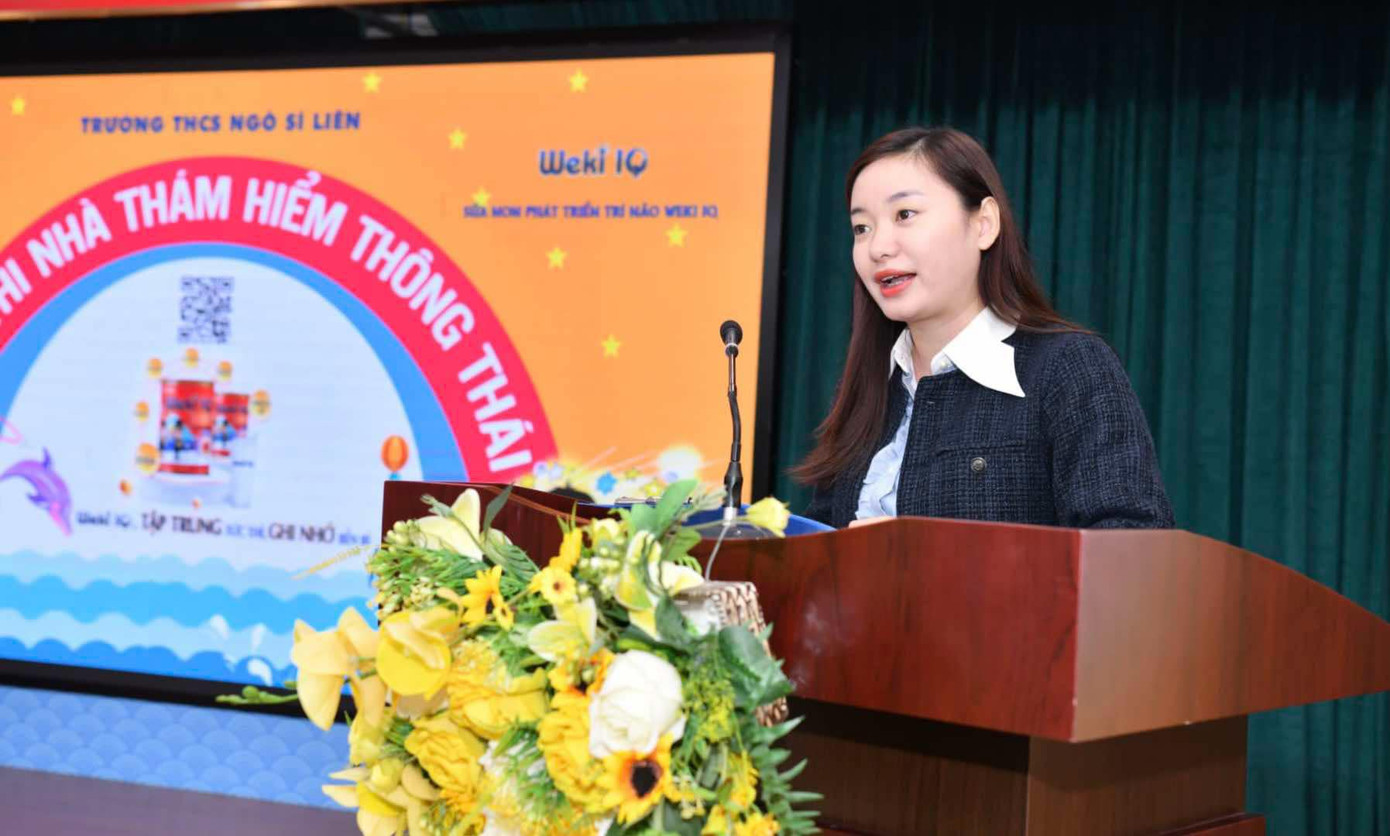 Đại diện nhãn hàng phát biểu trước cuộc thi. Ảnh: Trường Phạm