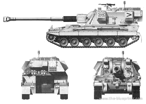 Bản vẽ mô phỏng của AS90. Ảnh: the-blueprint Bản vẽ mô phỏng của AS90. Ảnh: the-blueprint