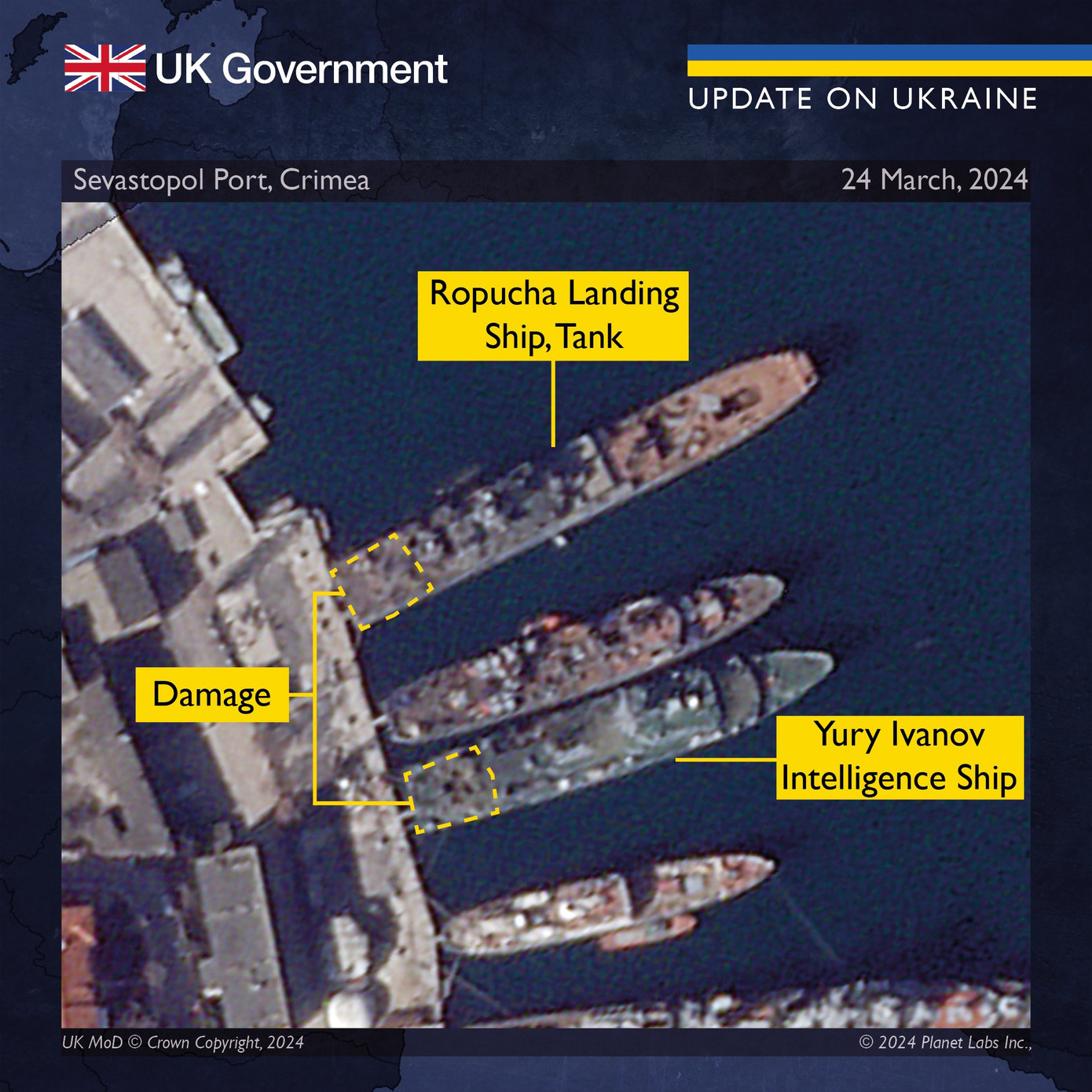 Hình ảnh được cho là thiệt hại về cơ sở hạ tầng và tàu chiến của Nga. Hình ảnh được cho là thiệt hại về cơ sở hạ tầng và tàu chiến của Nga.