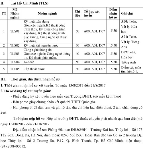 ĐH Thủy lợi xét tuyển bổ sung 1.000 chỉ tiêu ảnh 2