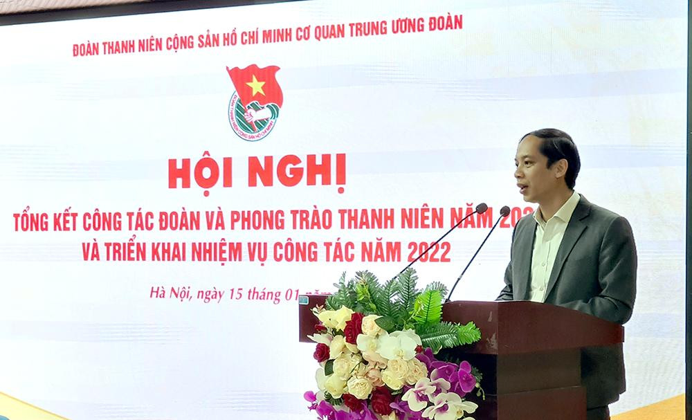 Anh Nguyễn Thanh Tùng, Phó Bí thư thường trực Đảng ủy T.Ư Đoàn phát biểu chỉ đạo tại Hội nghị. Anh Nguyễn Thanh Tùng, Phó Bí thư thường trực Đảng ủy T.Ư Đoàn phát biểu chỉ đạo tại Hội nghị.