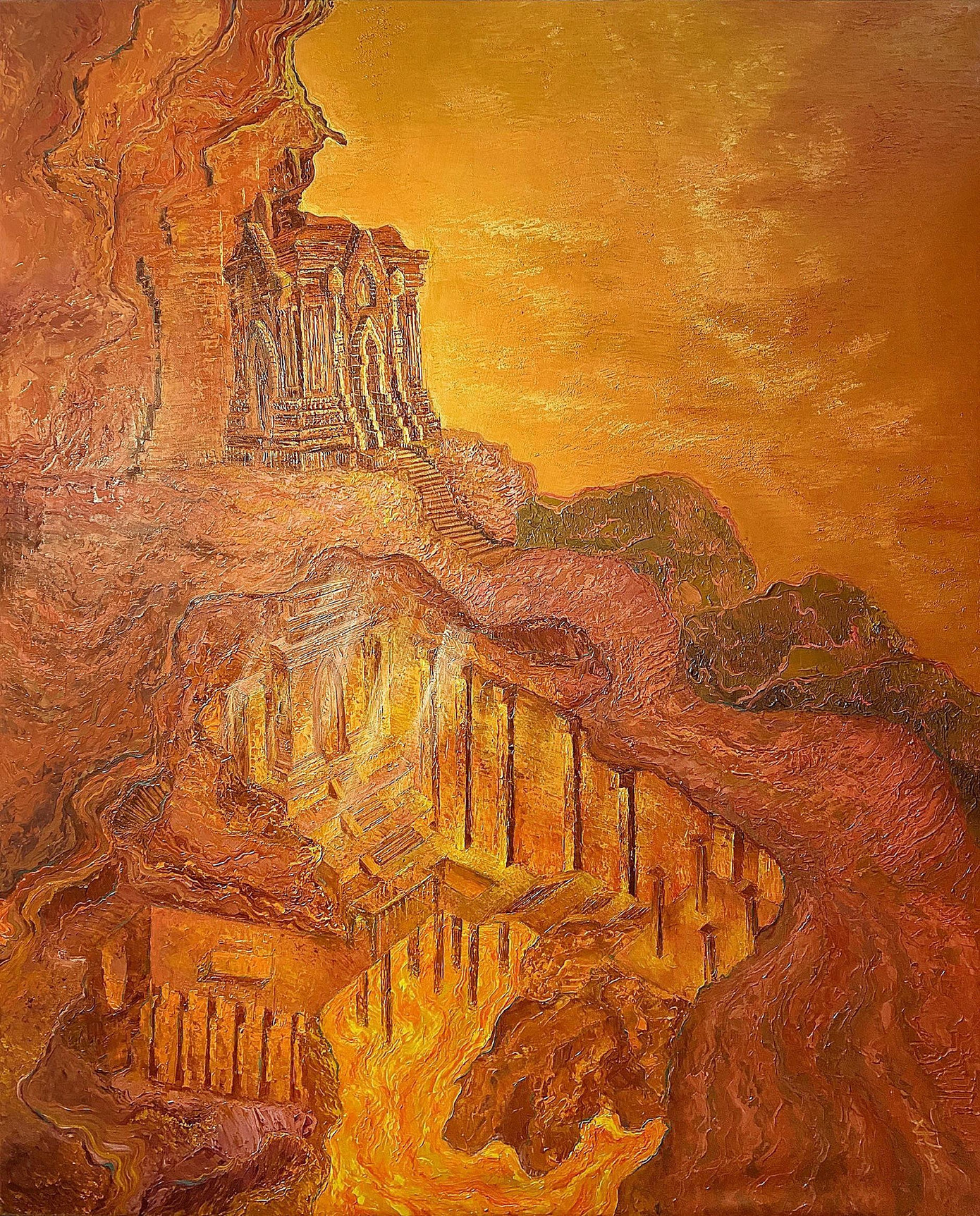 Xuất hiện vào những năm đầu thế kỉ TCN, là nơi thờ cúng của đạo Bà La Môn trong giai đoạn văn hóa Óc Eo của vương quốc Phù Nam. Di tích Lưu Cừ bây giờ chỉ còn là tàn tích trong sách vở.