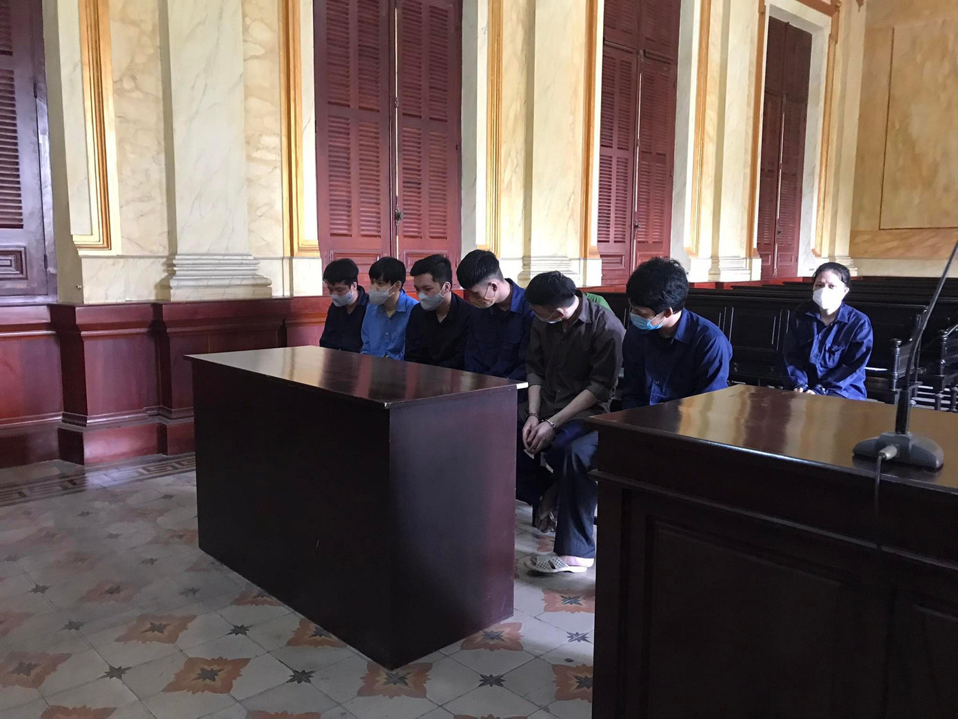 Các bị cáo tại phiên tòa. Các bị cáo tại phiên tòa.