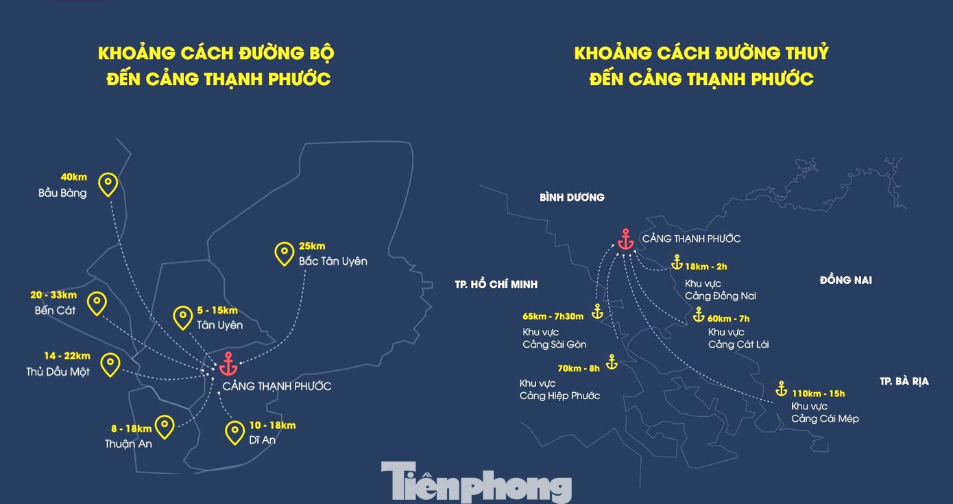 Sơ đồ khoảng cách đường bộ và đường thủy đến Cảng Thạnh Phước Sơ đồ khoảng cách đường bộ và đường thủy đến Cảng Thạnh Phước