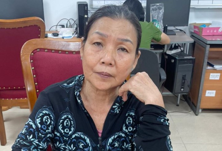 Bà Nguyễn Thị Kim Loan tại cơ quan công an Ảnh: Công an tỉnh Bình Dương