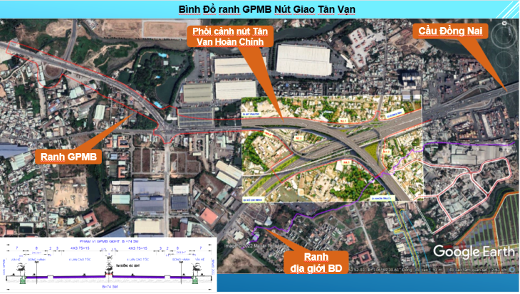 Bình đồ ranh giải phóng mặt bằng Nút giao Tân Vạn Bình đồ ranh giải phóng mặt bằng Nút giao Tân Vạn