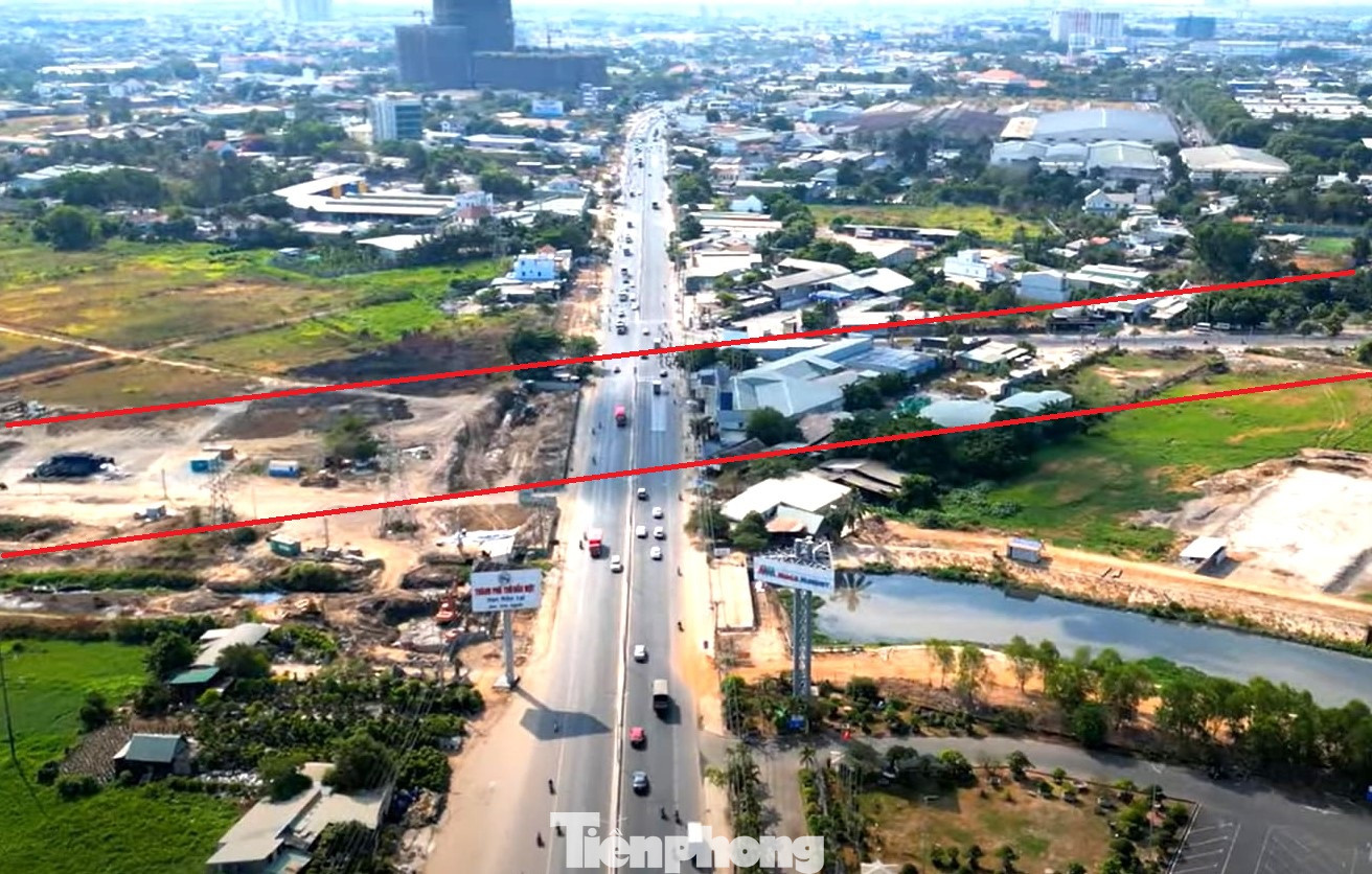 Vị trí cầu vượt (theo đường kẻ đỏ) qua quốc lộ 13 Vị trí cầu vượt (theo đường kẻ đỏ) qua quốc lộ 13