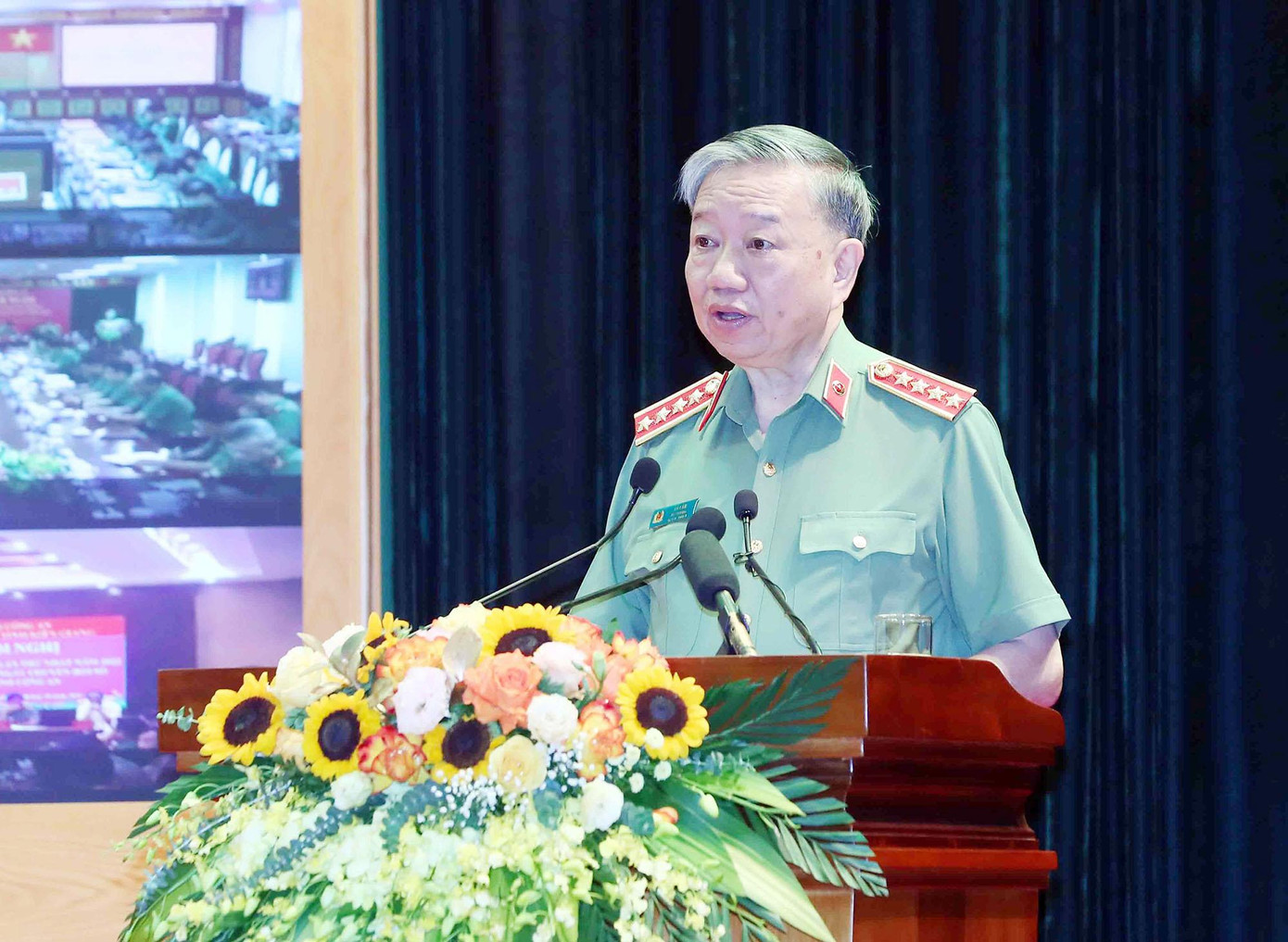 Đại tướng Tô Lâm, Bộ trưởng Bộ Công an phát biểu khai mạc Hội nghị.