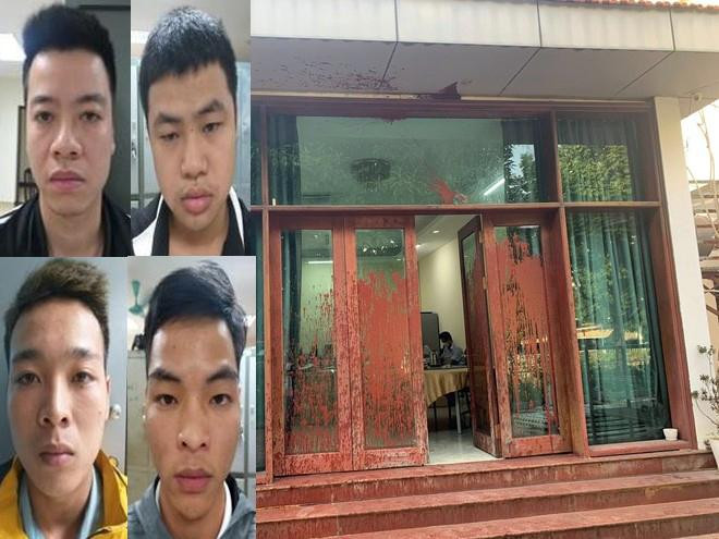 Nhóm đối tượng cùng khu vực bị tạt sơn, dầu luyn, mắm tôm... Ảnh Công an cung cấp Nhóm đối tượng cùng khu vực bị tạt sơn, dầu luyn, mắm tôm... Ảnh Công an cung cấp