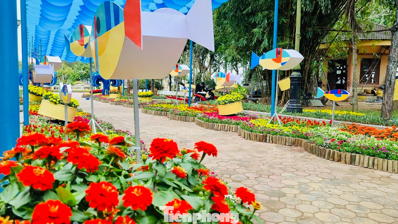 Theo đơn vị thi công, ngoài khu vực chủ đạo là công viên Ba Tơ, tại TP. Quảng Ngãi còn có một số khu vực khác như công viên mini, núi Long Đầu cũng được trang trí lộng lẫy, tạo không khí vui tươi, phấn khởi chào đón năm mới.