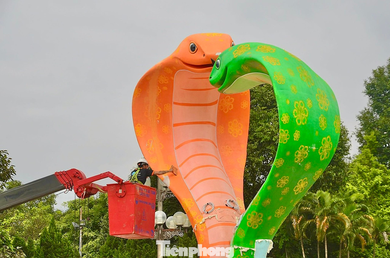 Anh Nguyễn Ngọc Đức (trú ở TP. Quảng Ngãi) cho biết rất ấn tượng linh vật rắn năm nay, dễ thương và gần gũi. Đôi linh vật tạo hình trái tim mang tình yêu mùa Xuân. Đây sẽ là một điểm nhấn tuyệt vời cho Quảng Ngãi trong dịp Tết Nguyên đán Ất Tỵ 2025.